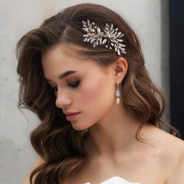 Peigne feuillage cristal