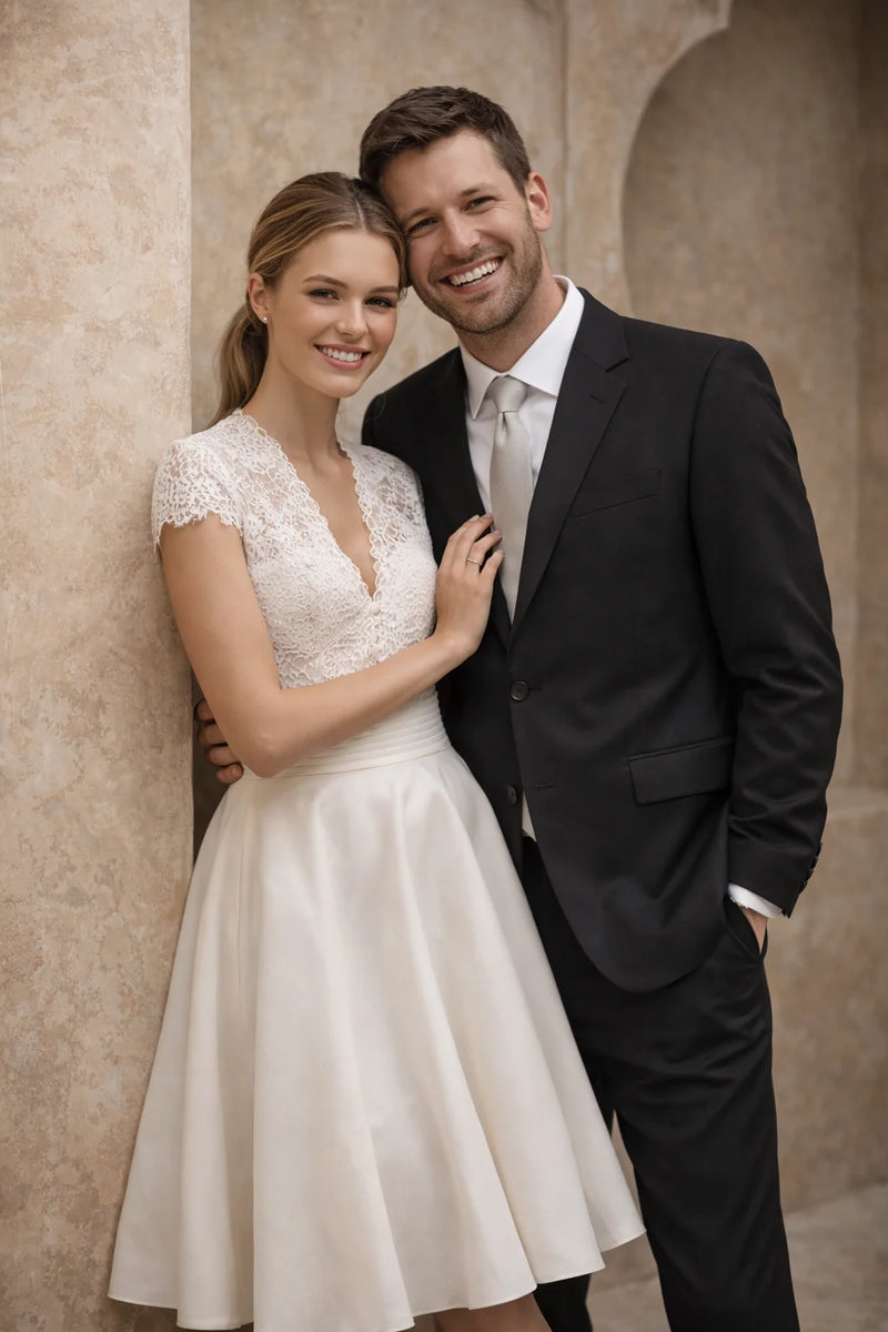 Robe mariage civil mi longue