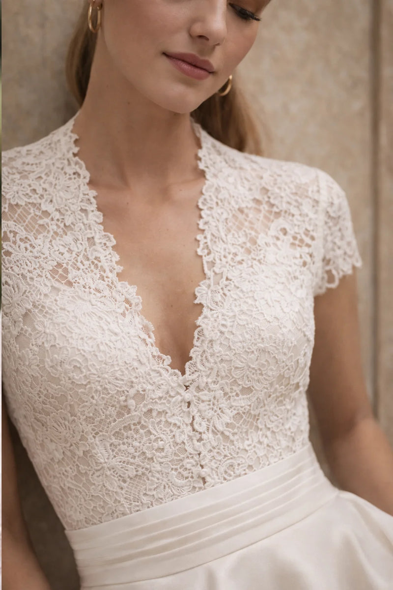 Robe mariage civil mi longue