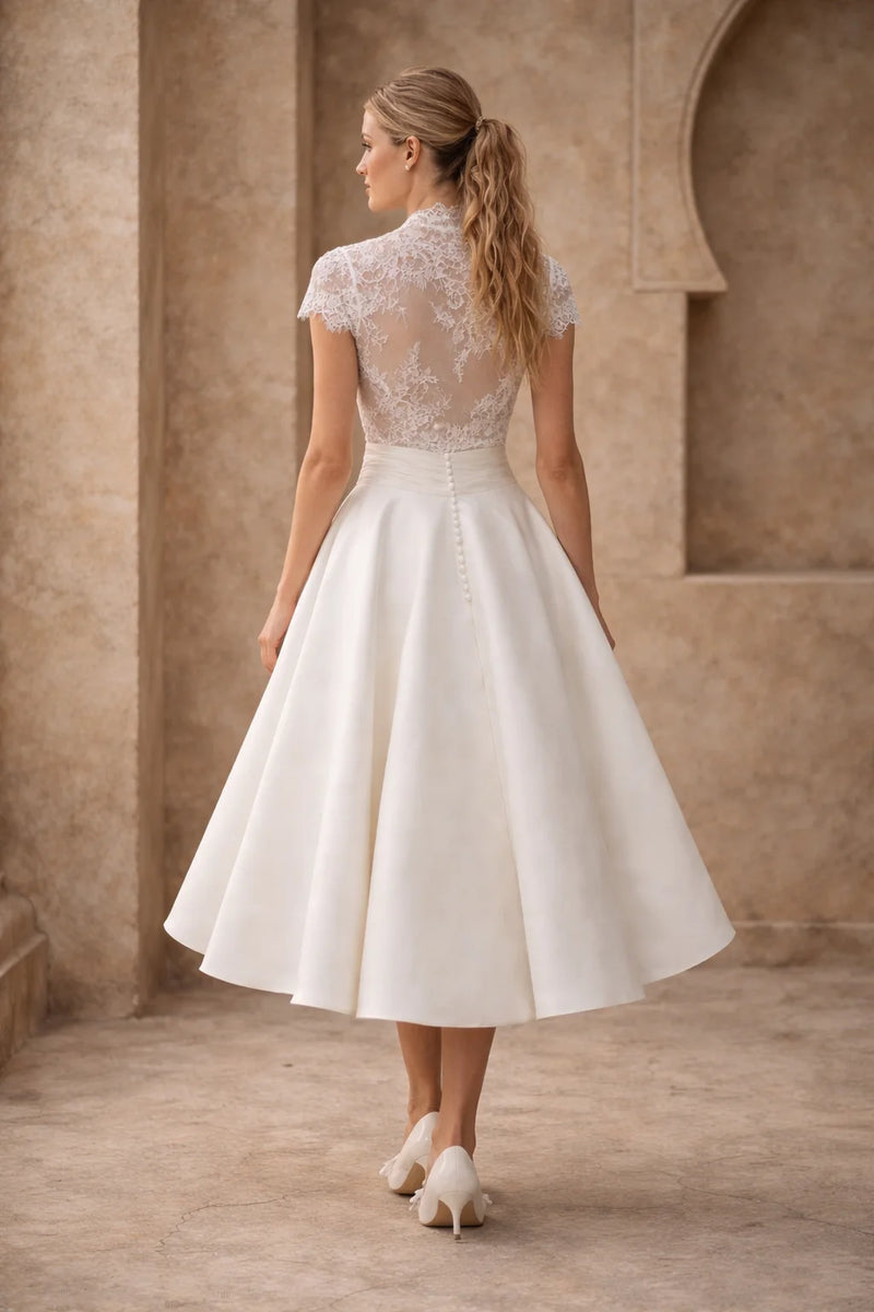 Robe mariage civil mi longue