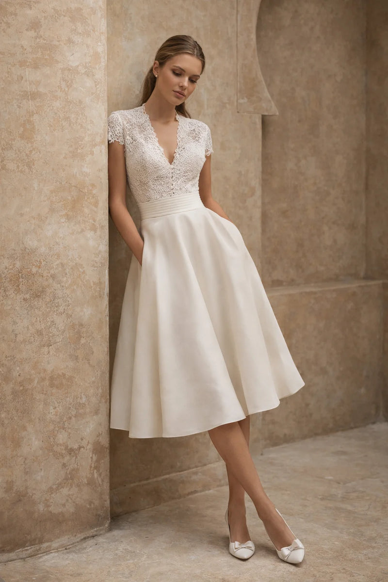 Robe mariage civil mi longue