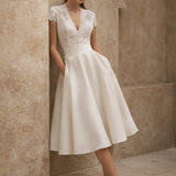Robe mariage civil mi longue