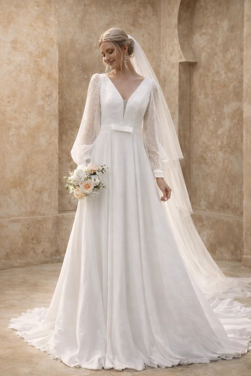 Robe mariage civil romantique