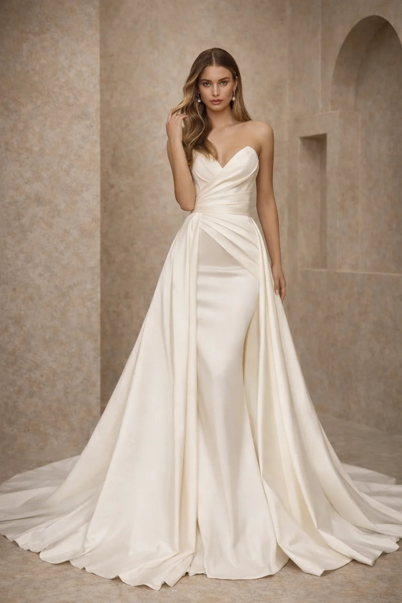 Robe satin mariage civil