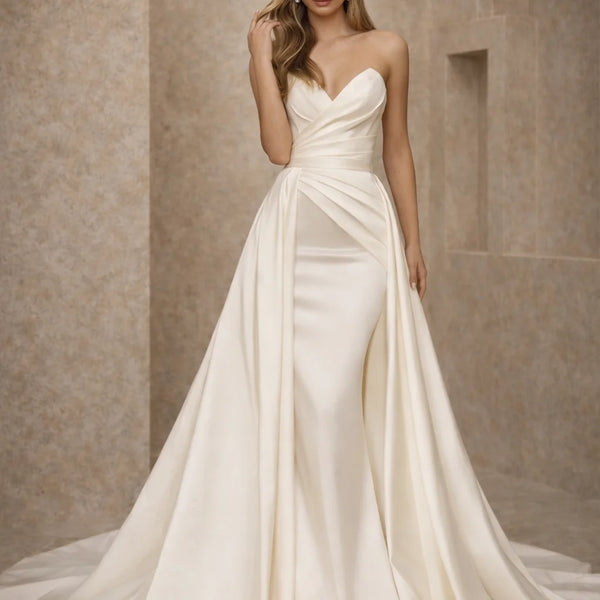 Robe satin mariage civil