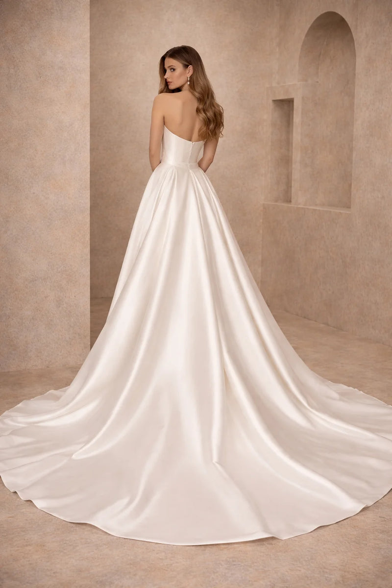 Robe satin mariage civil