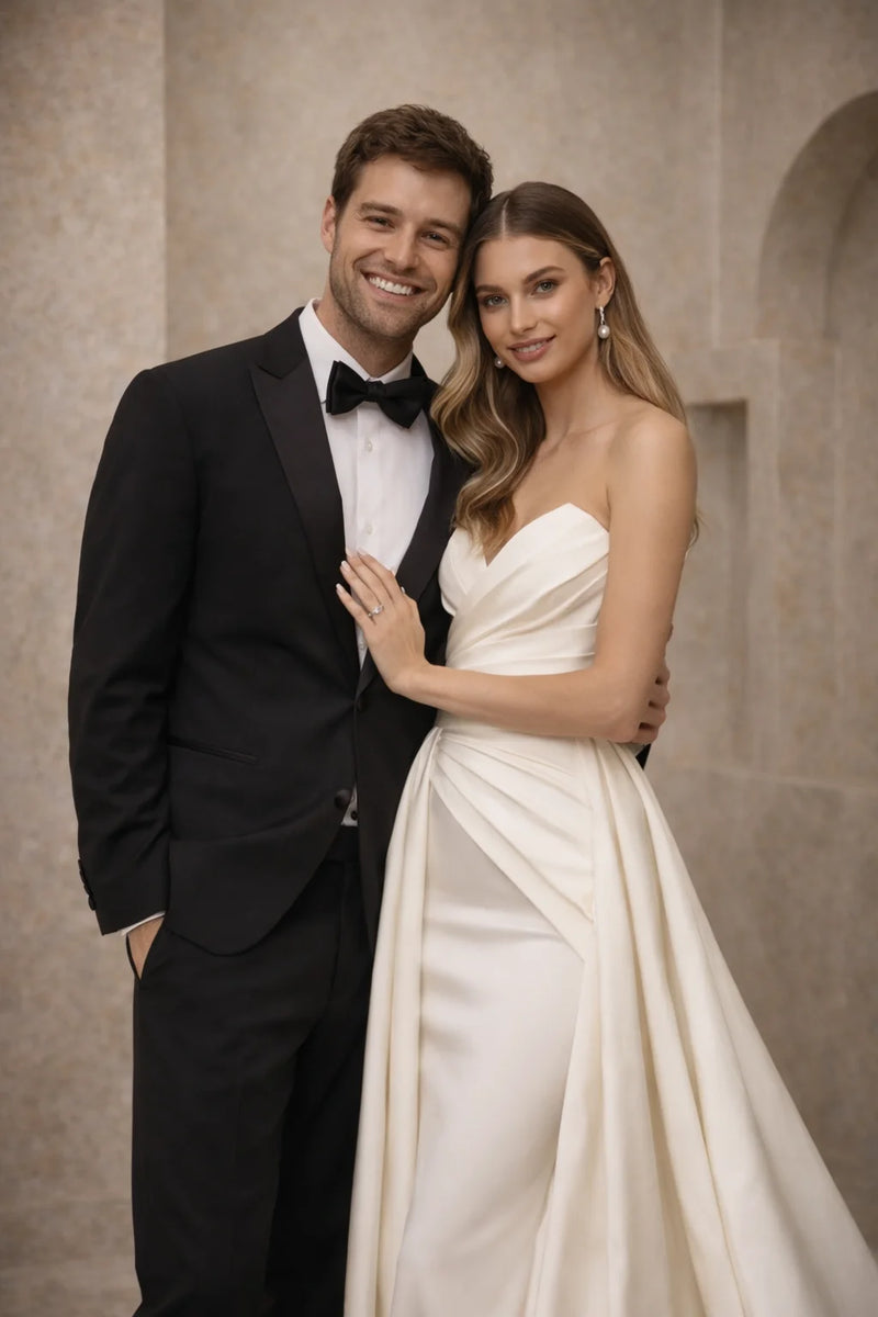 Robe satin mariage civil